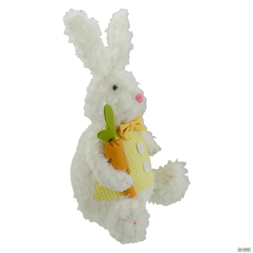 14" Plush White Easter Bunny Rabbit Holding a Carrot