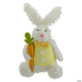 14" Plush White Easter Bunny Rabbit Holding a Carrot