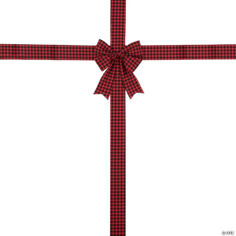 14' Red Buffalo Plaid Christmas Door Bow