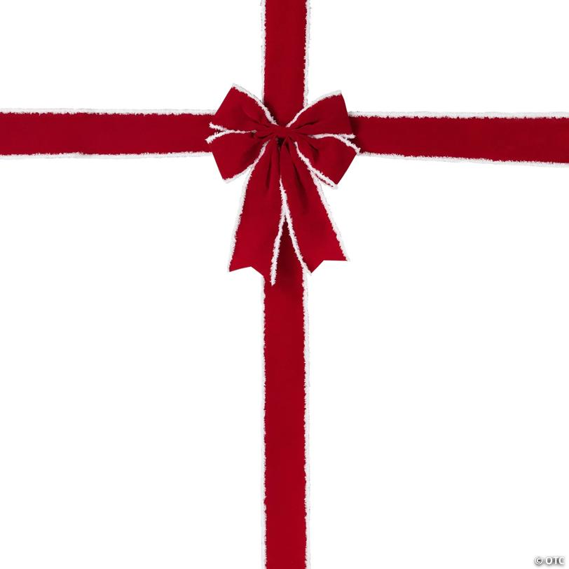 14' Red and White Velvet Christmas Door Bow