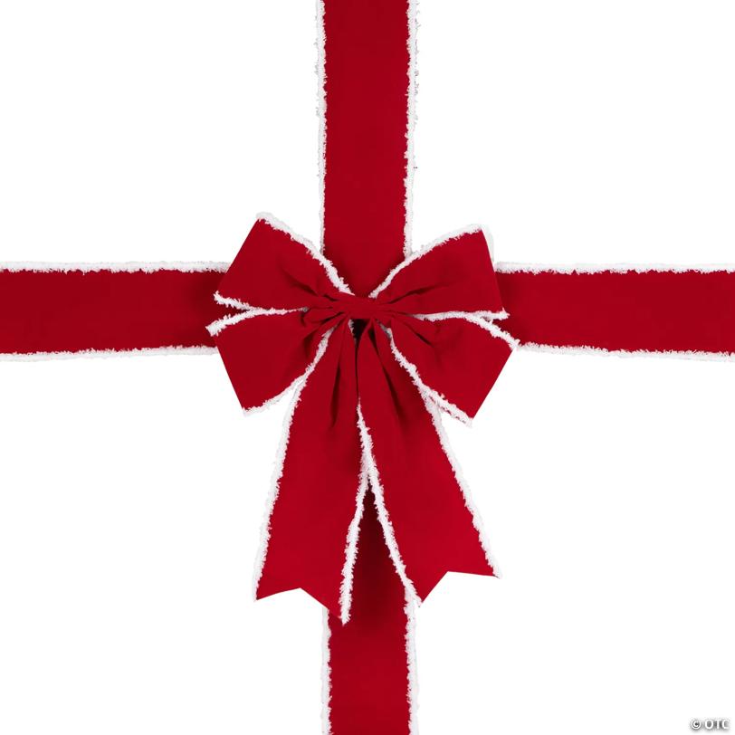 14' Red and White Velvet Christmas Door Bow