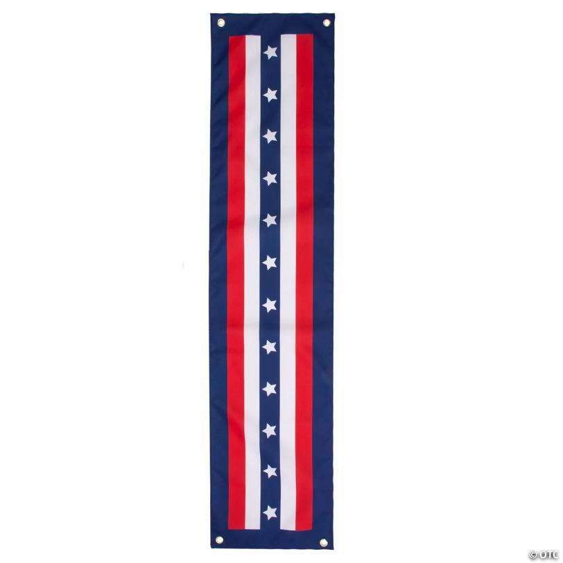 14" x 5 ft. Jumbo Traditional Patriotic Stars & Stripes Polyester Canvas Pillar Bunting