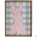 15.75" Framed "Follow the Bunny He's Got Candy" Easter Wall Sign