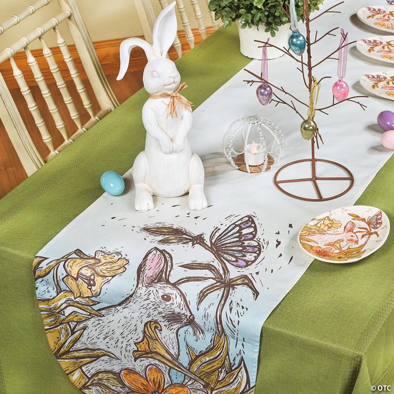 15 1/2" Rustic Lily Long Ears Resin Bunny Figure