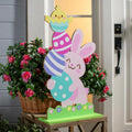 15 1/2" x 28" Easter Whimsy Porch Greeter Wood Decoration