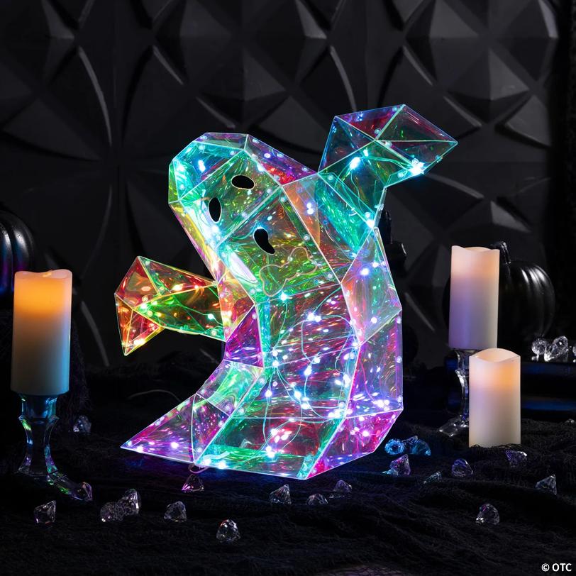 15 3/4" Halloween Multicolor Prismatic Ghost Light-Up LED Light
