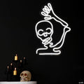 15" White LED Lighted Neon Style Skeleton Halloween Window Silhouette