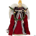 16" Red and Plaid Angel Christmas Tree Topper  Unlit