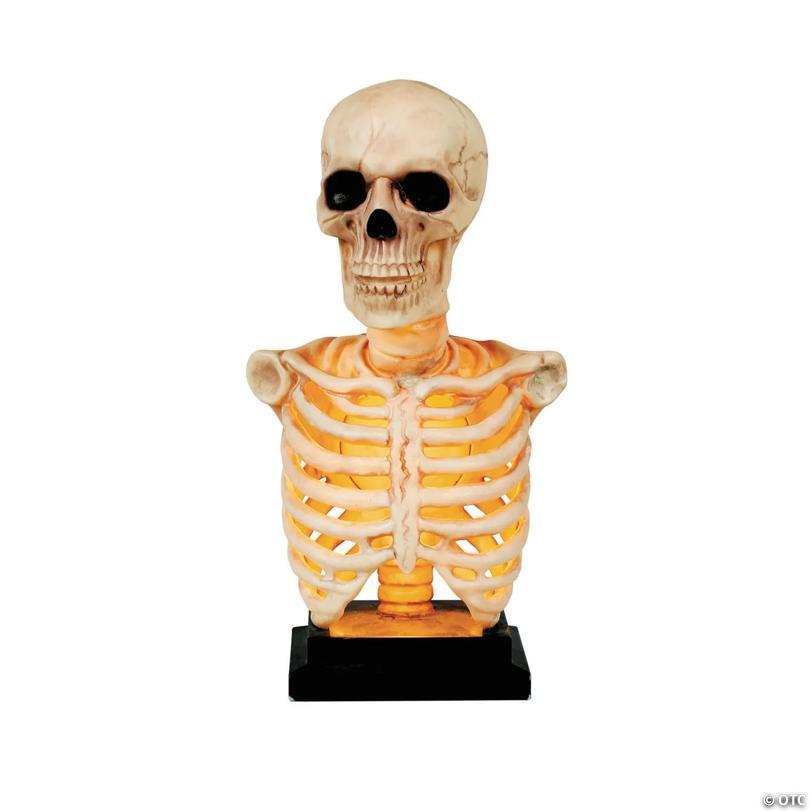 16" Skeleton Bust on Stand Plastic Halloween Tabletop Decoration