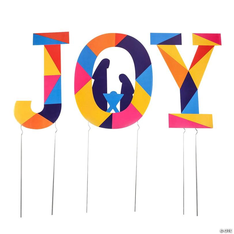 16" x 20 1/2" Bright Colors Nativity Joy Yard Stakes - 3 Pc.