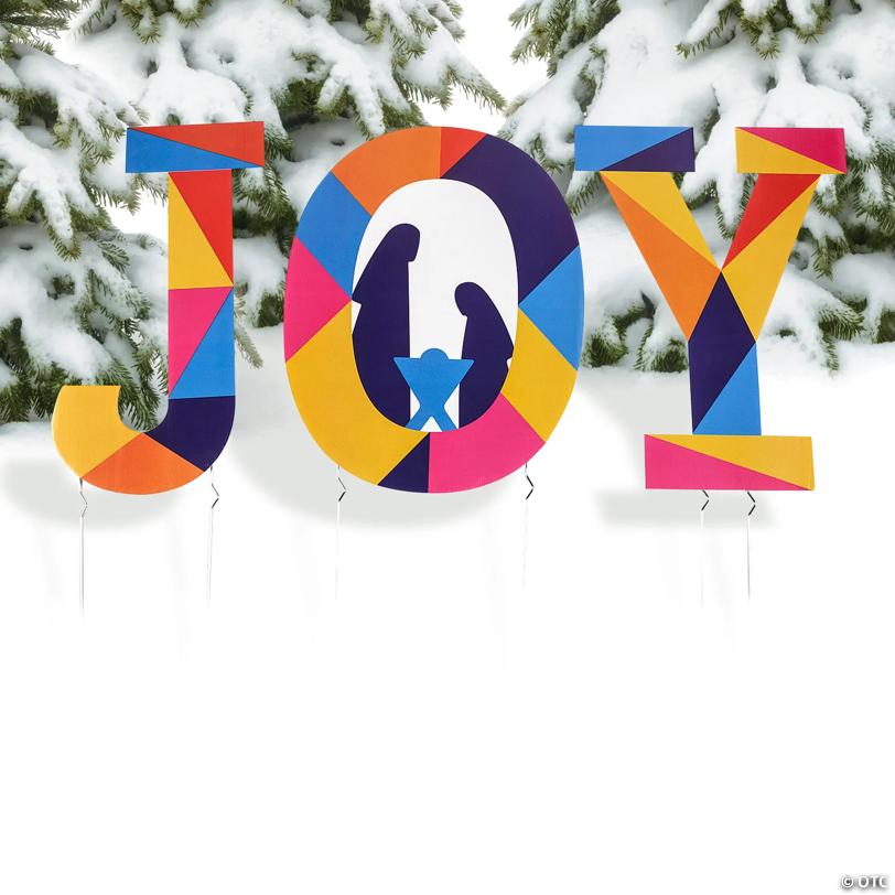 16" x 20 1/2" Bright Colors Nativity Joy Yard Stakes - 3 Pc.
