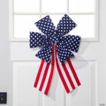 16" x 26" Patriotic American Flag Polyester Flocked Bows – 6 Pc.