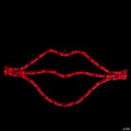 17.5" Lighted Red Lips Valentine's Day Window Silhouette Decoration