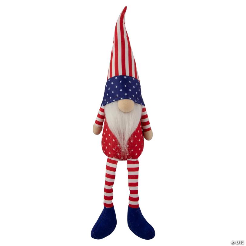 17.75" Sitting Patriotic Boy 4th of July Gnome