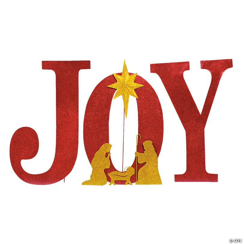 17 3/4" x 26 1/2" Joy Nativity Metal Outdoor Yard Signs - 3 Pc.