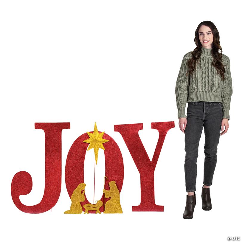 17 3/4" x 26 1/2" Joy Nativity Metal Outdoor Yard Signs - 3 Pc.