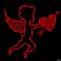 17" Lighted Red Cupid with Heart Valentine's Day Window Silhouette Decoration