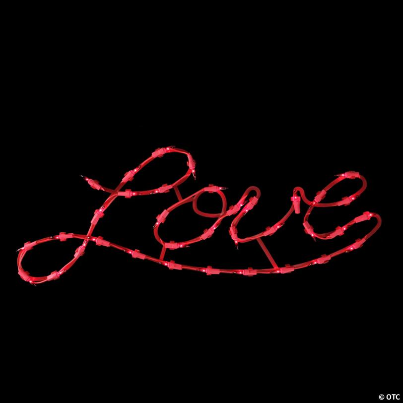 17" Lighted Red Love Script Valentine's Day Window Silhouette Decoration