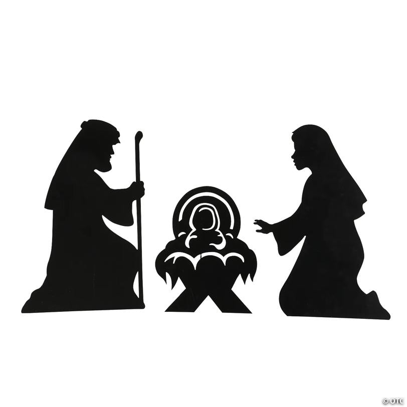 17" - 25 1/2" Silhouette Nativity Outdoor Yard Sign Set - 3 Pc.
