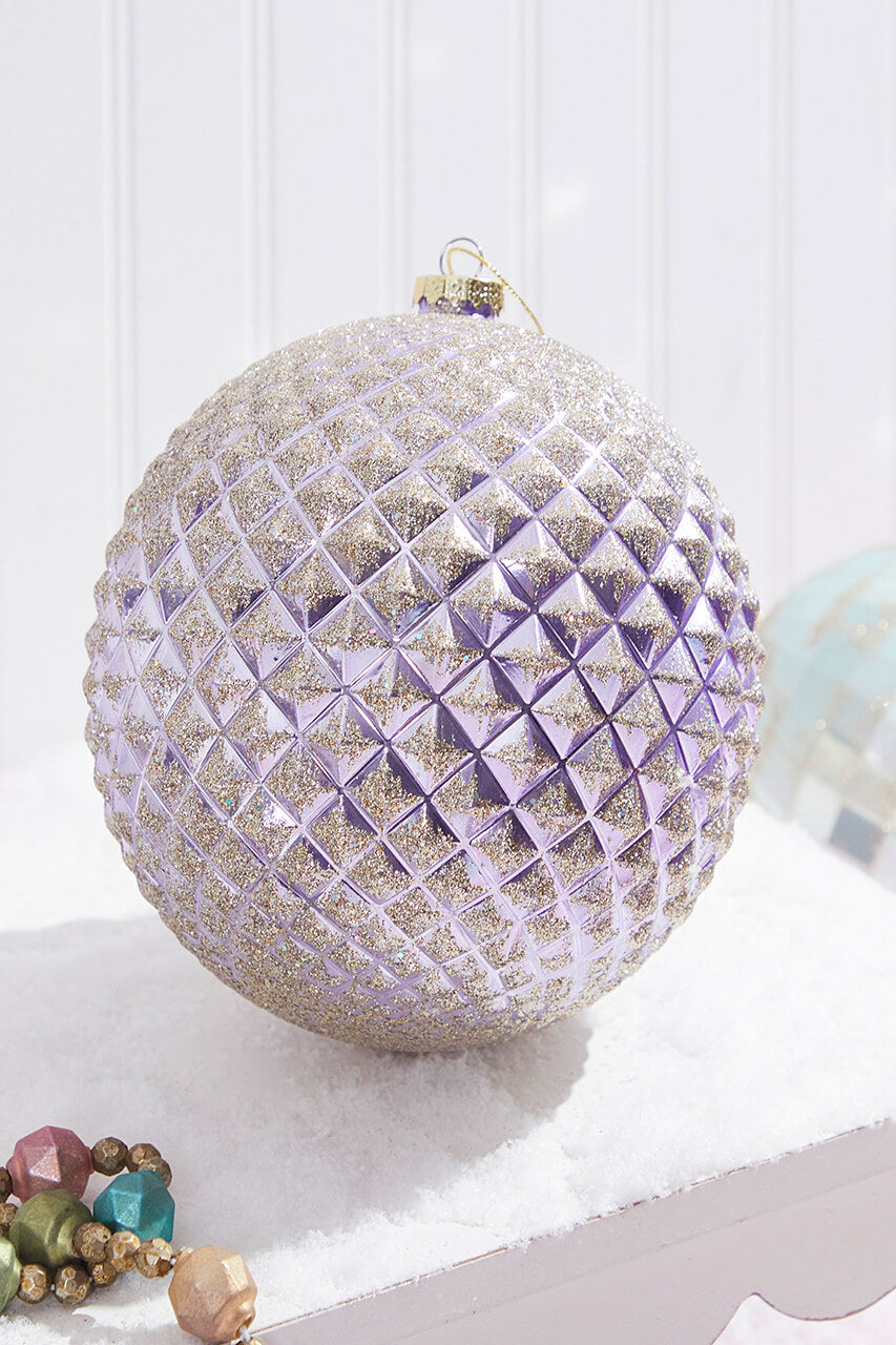 6" Lavender Gold Ball Ornament