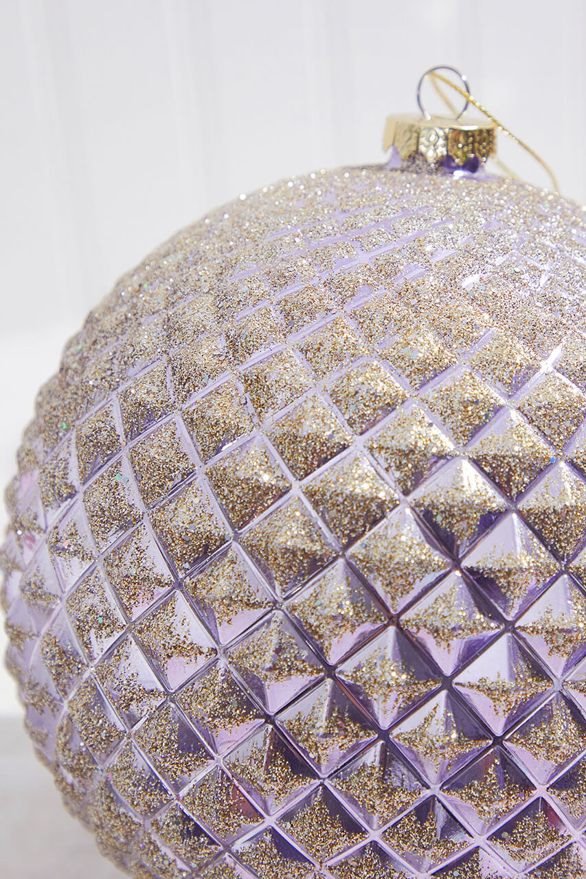 6" Lavender Gold Ball Ornament
