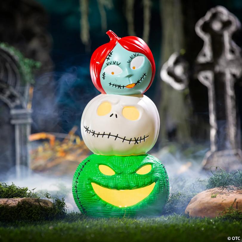 18 1/2" The Nightmare Before Christmas™ Light-Up Jack, Sally & Oogie Boogie Decoration