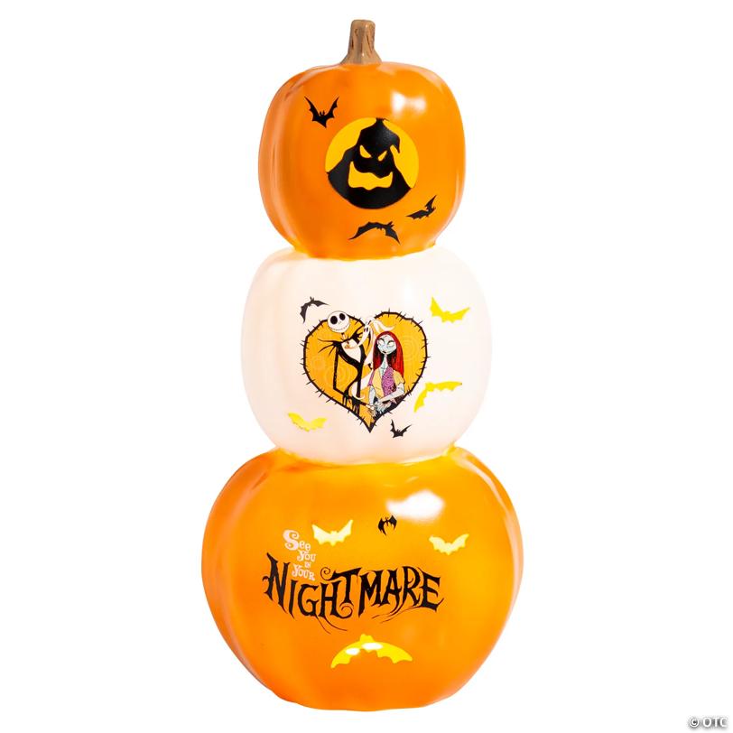 18 1/2" The Nightmare Before Christmas™ Light-Up Stacked Pumpkins Tabletop Decoration