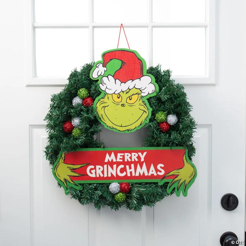 18" Dr. Seuss™ The Grinch Merry Grinchmas Artificial Christmas Wreath