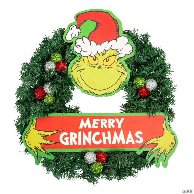 18" Dr. Seuss™ The Grinch Merry Grinchmas Artificial Christmas Wreath