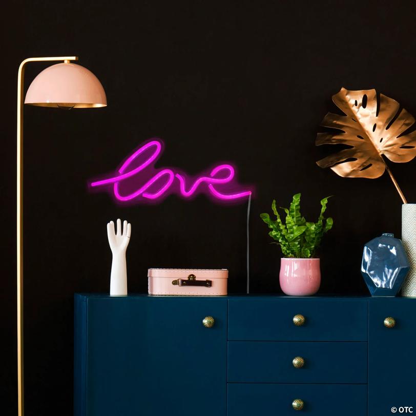 18" Pink LED 'Love' Neon Valentine's Day Wall Sign