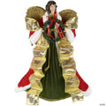 18" Red and Green Angel with Wreath Christmas Tree Topper  Unlit