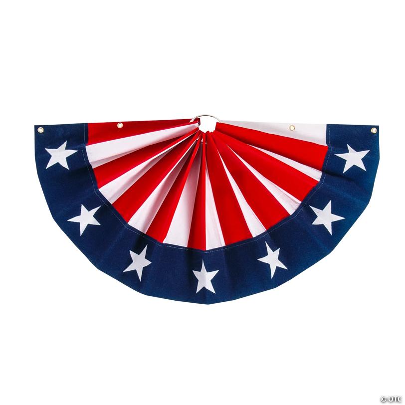 18" x 9" Patriotic Fan Drape Mini Flocked Bunting