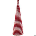 19.5" White and Red Candy Cane Swirled Christmas Cone Tree