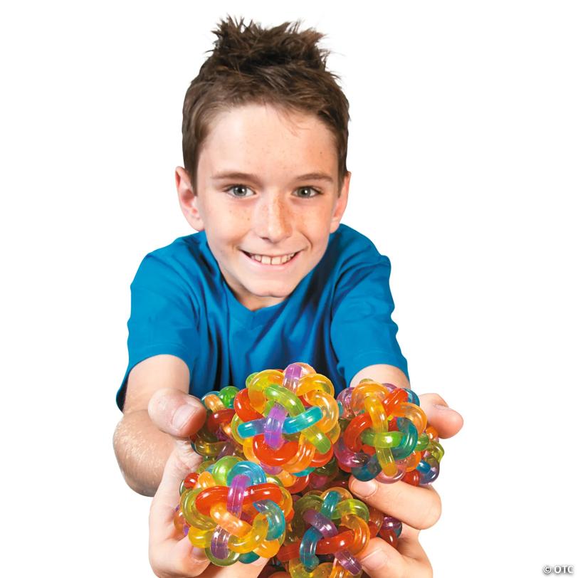 1 1/2" Colorful Transparent Intertwined Balls - 12 Pc.