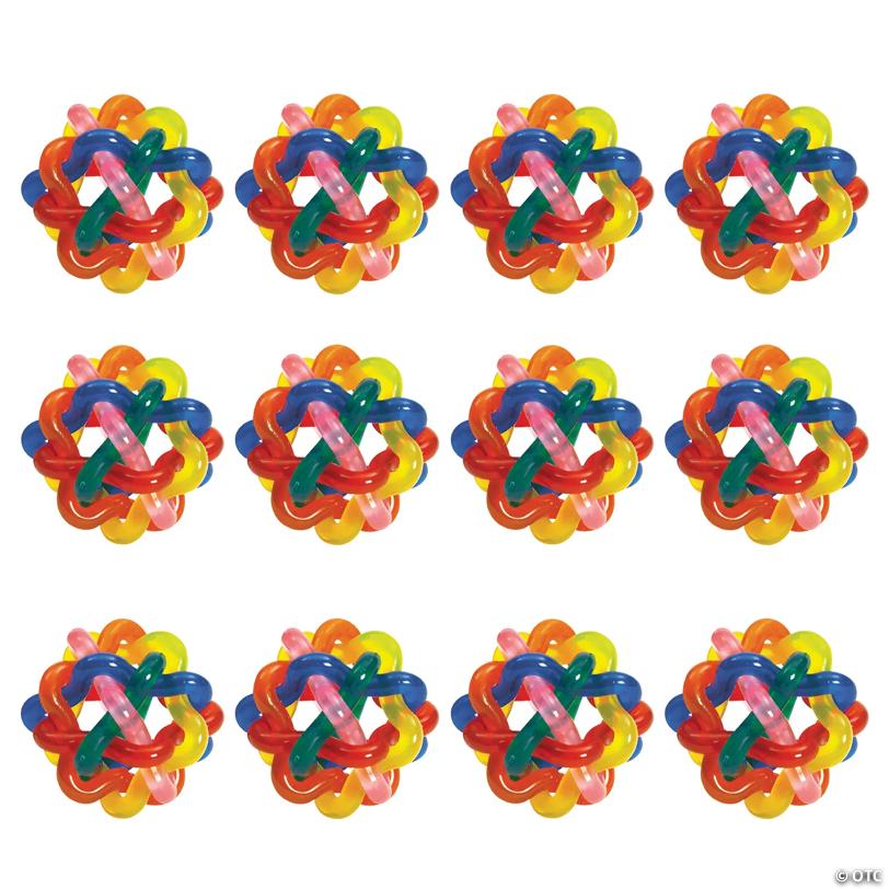 1 1/2" Colorful Transparent Intertwined Balls - 12 Pc.