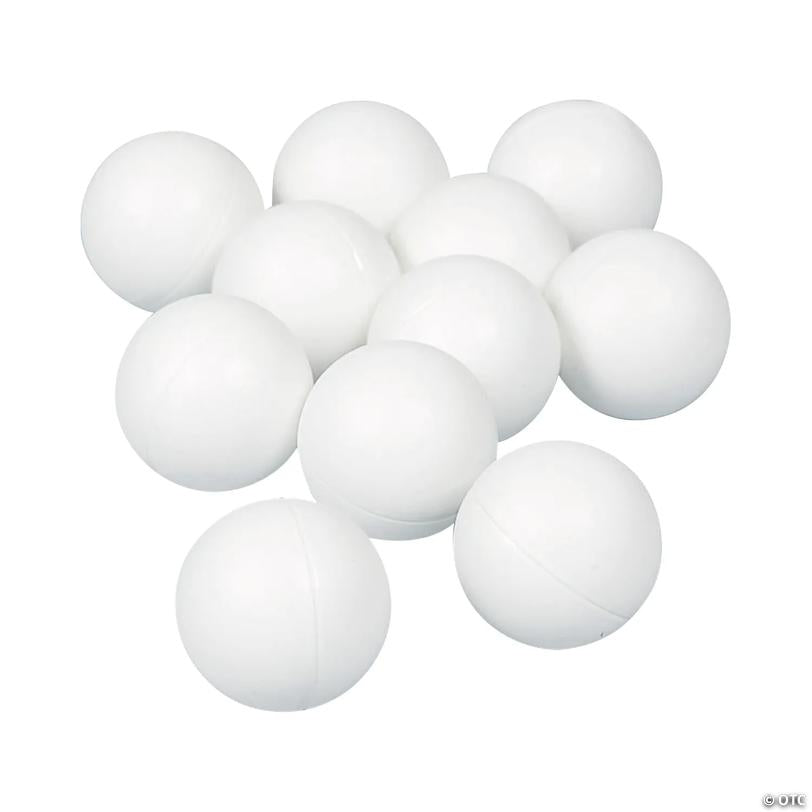 1 1/2" diam. White Plastic Table Tennis Balls - 12 Pc.