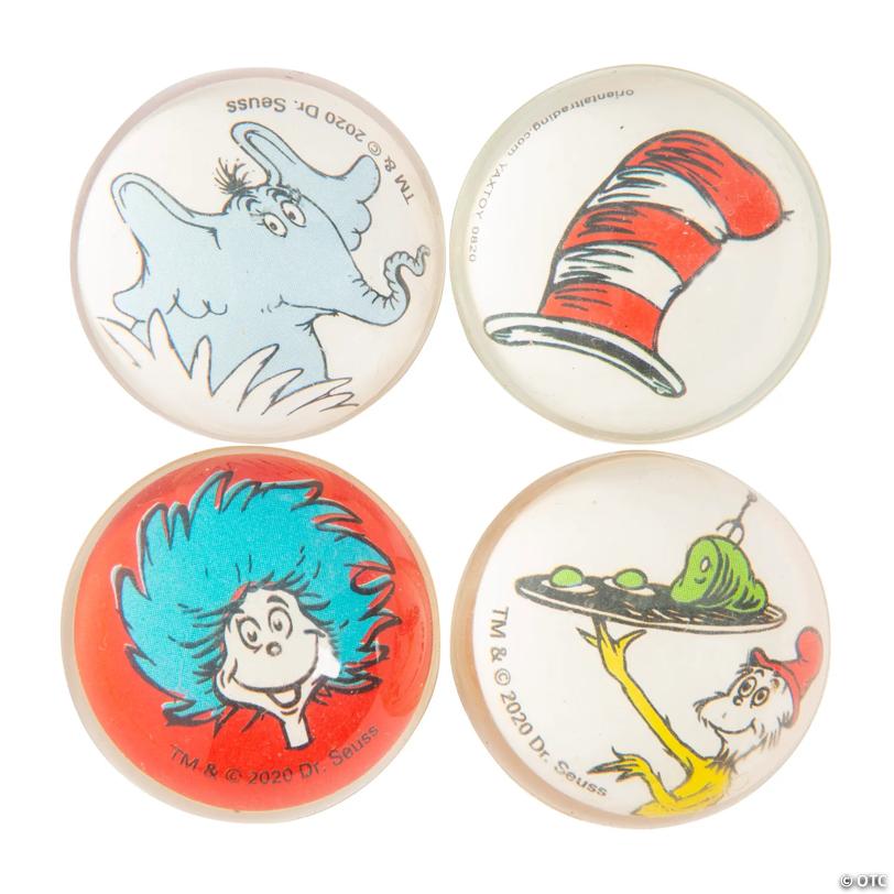 1 1/4" Mini Dr. Seuss™ Rubber Bouncy Balls - 24 Pc.