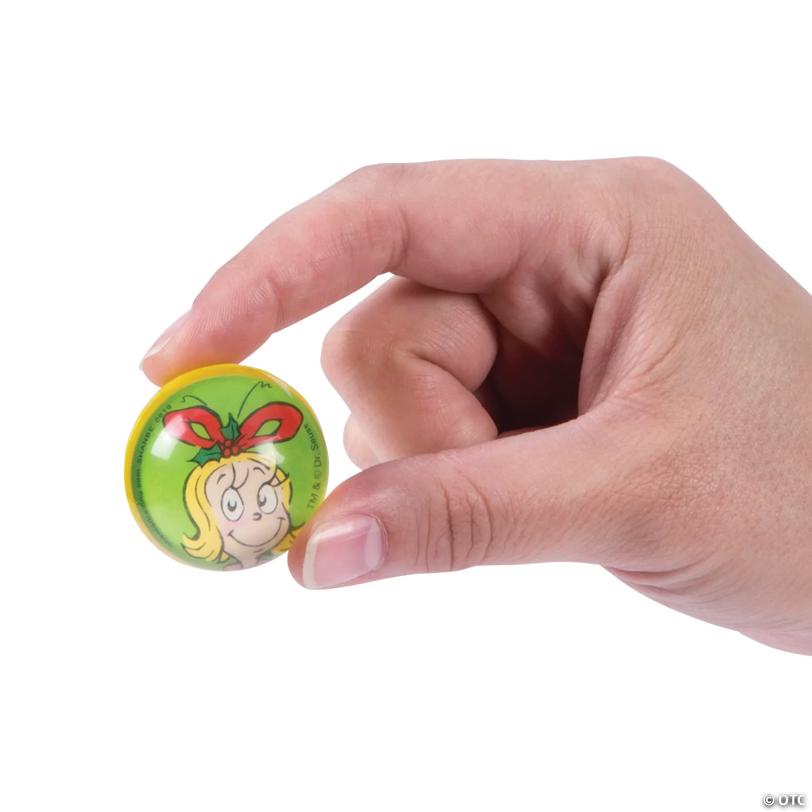 1 1/4" Mini Dr. Seuss™ The Grinch Rubber Bouncy Balls - 24 Pc.