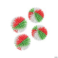 1 1/4" Mini Holiday Red, Green & White Vinyl Porcupine Balls - 36 Pc.