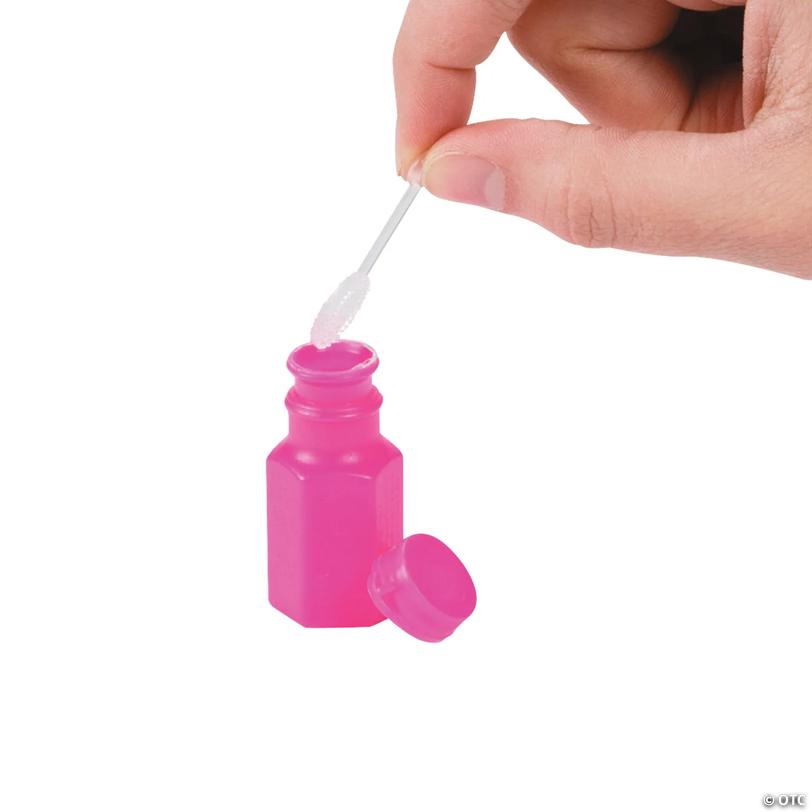 1 3/4" 3 oz. Bulk 48 Pc. Mini Hexagon Neon Plastic Bubble Bottles