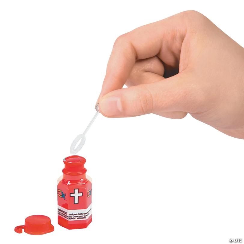 1 3/4" 3 oz. Bulk 48 Pc. Mini Hexagon Religious Bubble Bottles