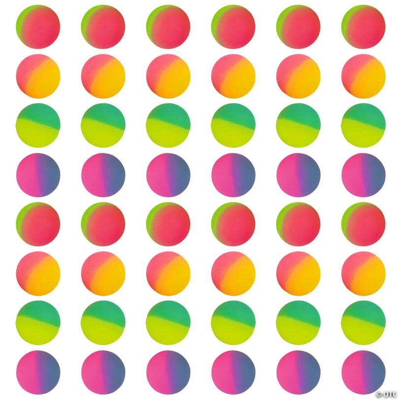 1" Bulk 48 Pc. Mini Icy Two-Tone Rubber Bouncy Ball Assortment