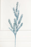 34" Blue Glitter Fern Spray