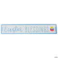 20.25" Metal "Easter Blessings" Sign with Eggs Wall Decor