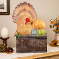 20.25" Turkey and Pumpkins 'Happy Thanksgiving' Decoration