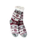 Snowflake, Tree & Heart Knit Thermal Slipper Socks with Non-Slip Grippers