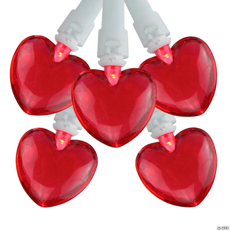 20-Count Red LED Mini Hearts Valentine's Day Lights - 4.75ft  White Wire
