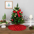 20" Red Sequin Snowflake Pattern Mini Christmas Tree Skirt
