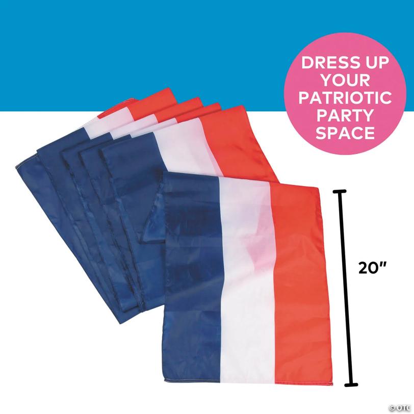 20 ft. Large Patriotic Red, White & Blue Stripe Polyester Bunting