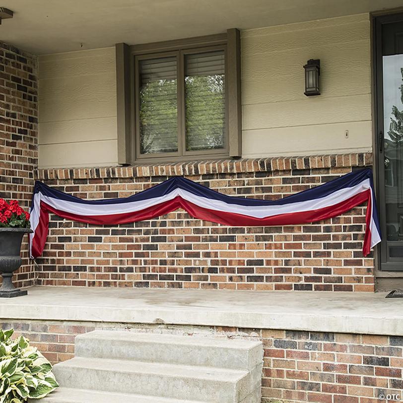 20 ft. Large Patriotic Red, White & Blue Stripe Polyester Bunting